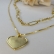 Colar Duplo com Coração Banhado em Ouro 18k - Dourado