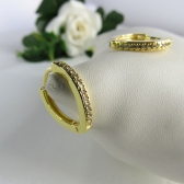 Brinco Triangular Médio com Zircônia Banhado em Ouro 18k - Dourado