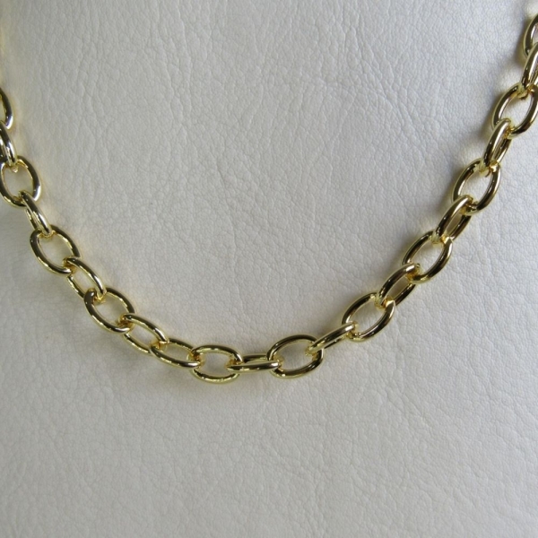 Choker Corrente Com Elos Ovalados Banhado em Ouro 18k - Dourado