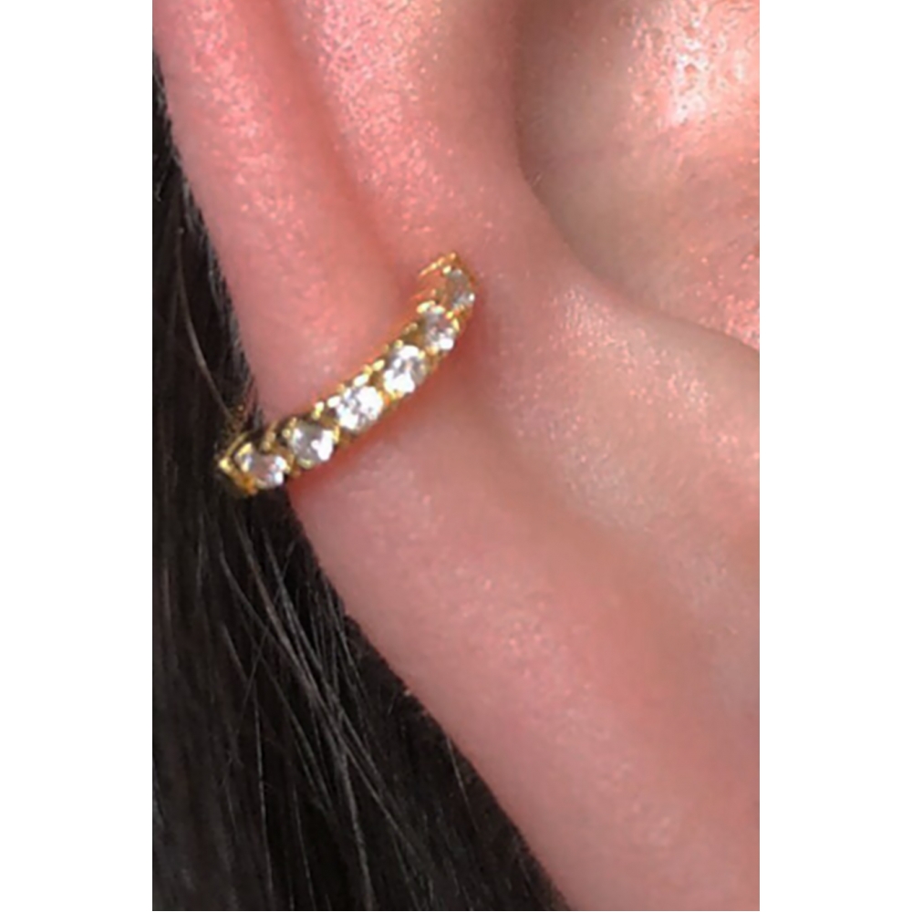 Piercing Fake com Zircônia Banhado em Ouro 18k