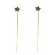 Brinco de Fio Com Estrela Banhado em Ouro 18k - Dourado