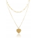 Colar Duplo com Coração Banhado em Ouro 18k - Dourado