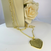 Colar Duplo com Coração Banhado em Ouro 18k - Dourado