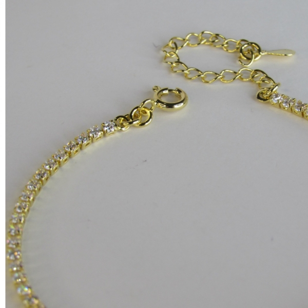 Pulseira Em Corrente De Zircônias Banhado em Ouro 18k - Dourado