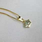 Colar Pingente Patinha De Cachorro Colorida Banhado em Ouro 18k - Dourado