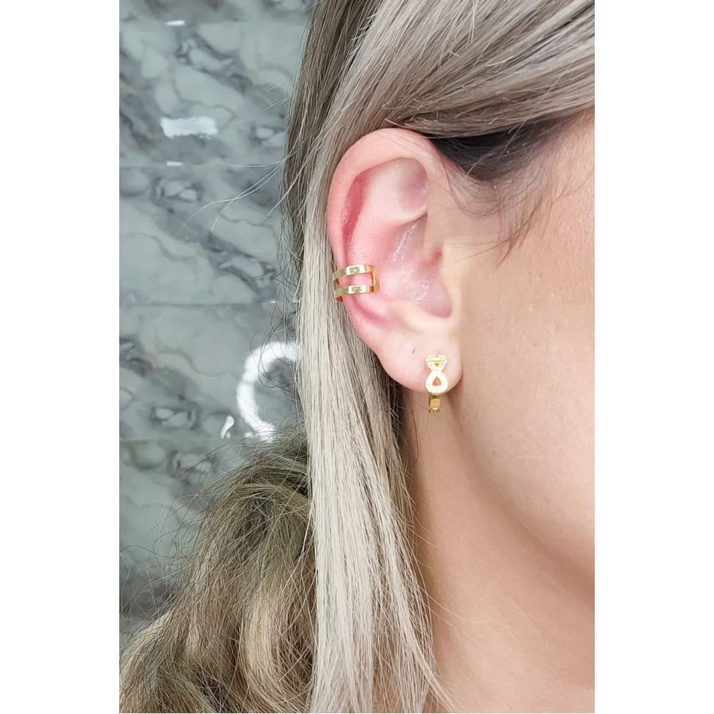 Piercing Fake Vazado Banhado em Ouro 18k