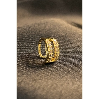 Piercing Fake Vazado com Zircônia Banhado em Ouro 18k