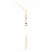 Colar Cumprido com Mini Pérolas e Fio Banhado em Ouro 18k - Dourado