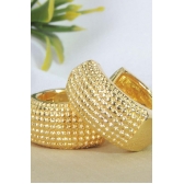 Brinco de Argolinha Grossa Trabalhada Banhado em Ouro 18k - Dourado