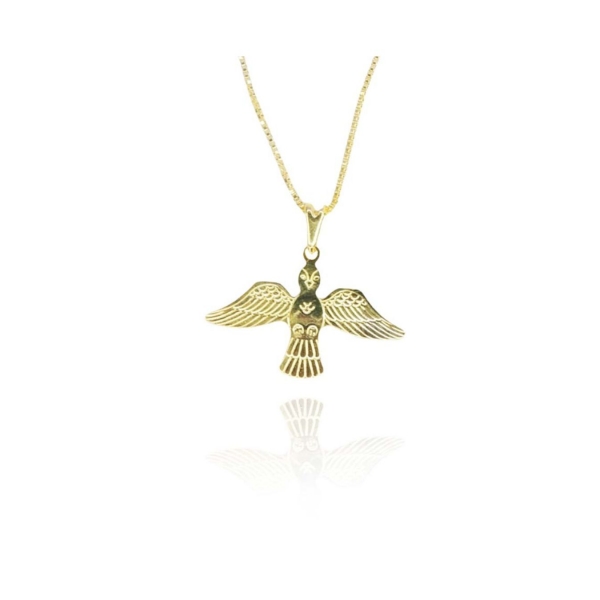 Colar Pingente do Espírito Santo Banhado em Ouro 18k - Dourado