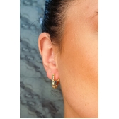 Brinco De Coração Com Micro Zircônia Incrustada Banhado em Ouro 18k - Dourado