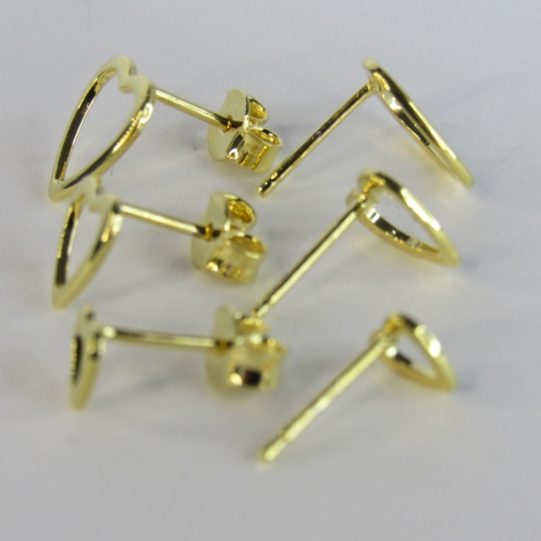 Trio de Corações Vazados Banhado em Ouro 18k - Dourado