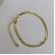 Pulseira Meia Fita Meia Corrente Banhado em Ouro 18k - Dourado