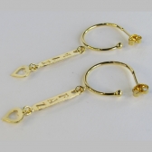 Brinco Argola Médio com Pingente Esotéricos Banhado em Ouro 18k - Dourado