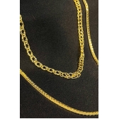 Colar Duplo com Correntes Grossas Banhado em Ouro 18k - Dourado