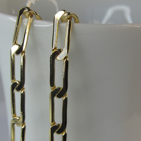 Pulseira Corrente Chapada Banhado em Ouro 18k MASCULINA - Dourado