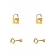Brinco Duo Chave e Cadeado Banhado em Ouro 18k - Dourado