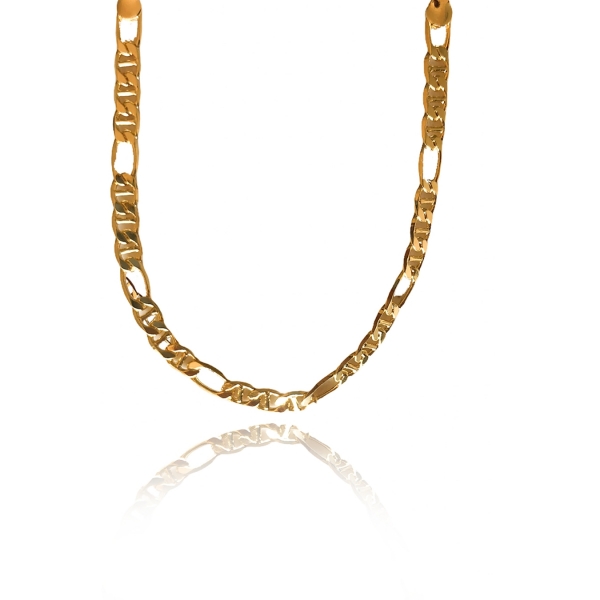 Pulseira Corrente com Elo Sequenciado Banhado em Ouro 18K MASCULINA - Dourado