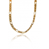 Pulseira Corrente com Elo Sequenciado Banhado em Ouro 18K MASCULINA - Dourado