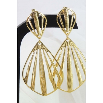 Brinco Grande de Concha Vazada Banhado em Ouro 18k