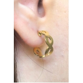 Brinco Argolinha com Vazados Ovais Banhado em Ouro 18k - Dourado