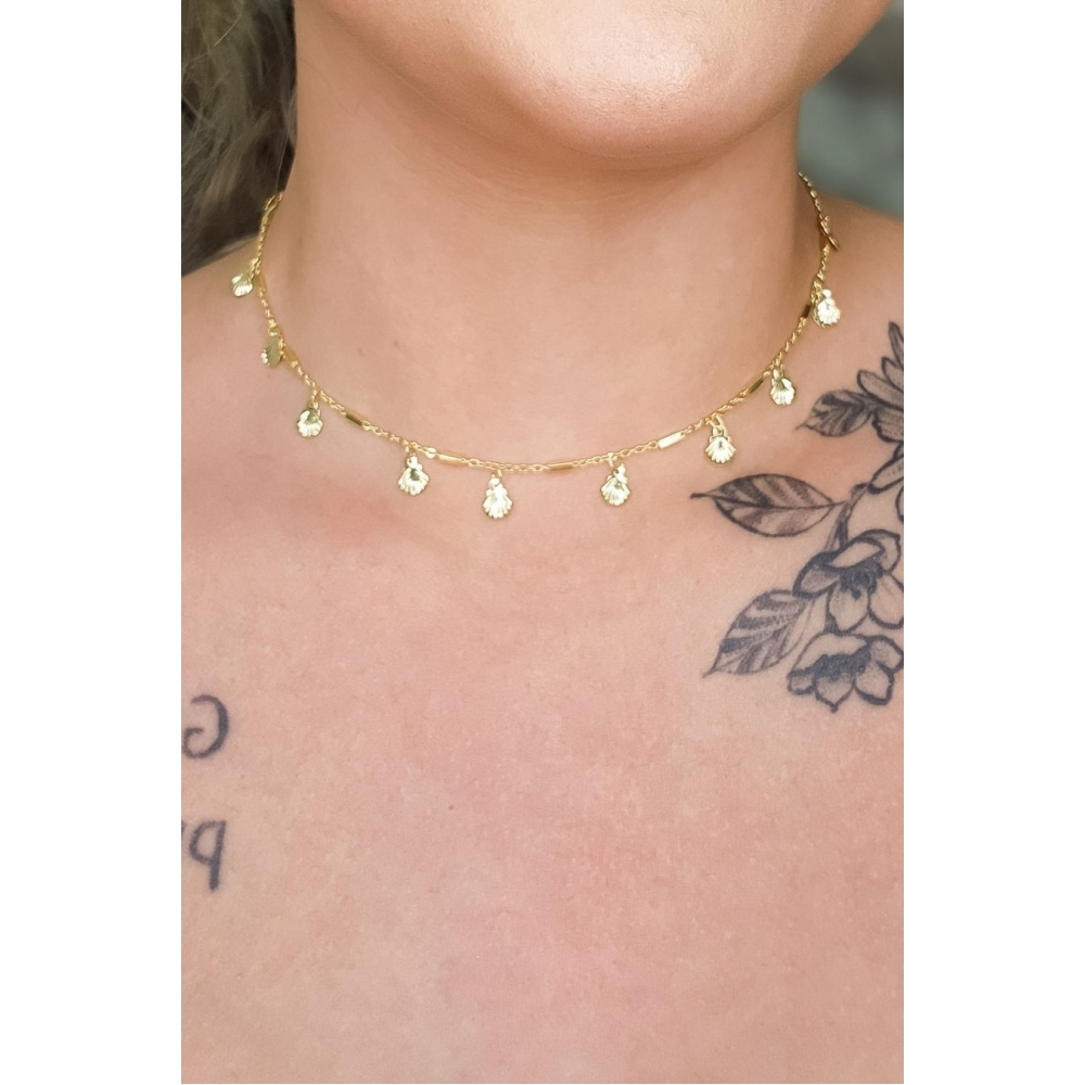 Colar de Mini Conchas Banhado em Ouro 18k - Dourado