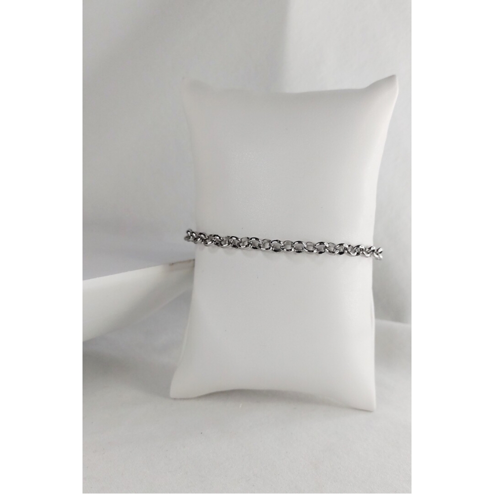 Pulseira Elo Português feita em Aço Inoxidável MASCULINA - Prateado