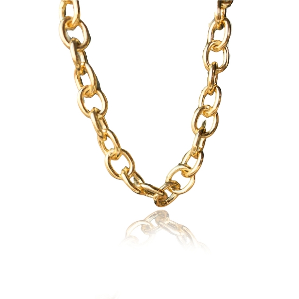 Pulseira Com Elo Oval Médio Banhados em Ouro 18k - Dourado