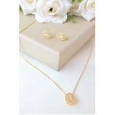 Conjunto de Gotas com Zircônias - Dourado