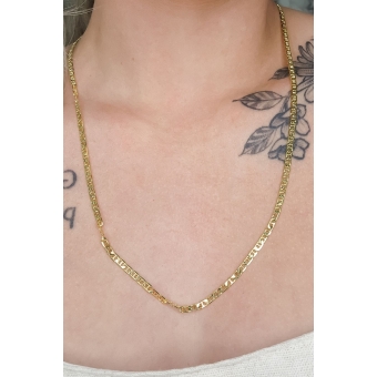 Colar Longo Elo Duplo Banhado em Ouro 18k MASCULINO