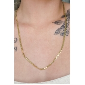 Colar Longo Elo Duplo Banhado em Ouro 18k MASCULINO - Dourado