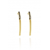 Brinco Fio Grosso Trabalhado Banhado em Ouro 18k - Dourado