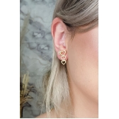 Brinco Três Corações Vazados Banhado em Ouro 18k - Dourado