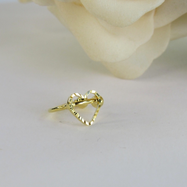 Piercing Fake com Coração Banhado em Ouro 18k - Dourado