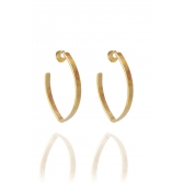 Brinco Argola Oval Banhado em Ouro 18k - Dourado