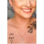 Conjunto Corações com Zircônia Colorida Banhado em Ouro 18k - Dourado