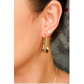 Brinco Argola Três Triangulos Banhado em Ouro 18k - Dourado