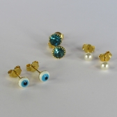 Trio de Olho Grego Banhado em Ouro 18k - Dourado