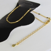 Tornozeleira com Micro Corações na Corrente Banhado em Ouro 18k - Dourado