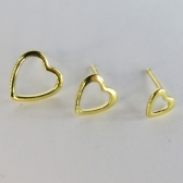 Trio de Corações Vazados Banhado em Ouro 18k - Dourado