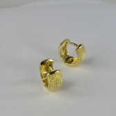 Brinco de Argolinha Grossa Trabalhada Banhado em Ouro 18k - Dourado