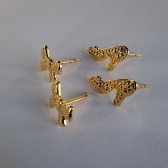 Duo de Sapatinho e Laço Banhado em Ouro 18k - Dourado