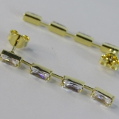 Brinco Corrente de Zircônias Banhado em Ouro 18k - Dourado