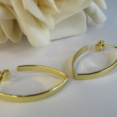 Brinco Argola Oval Banhado em Ouro 18k - Dourado