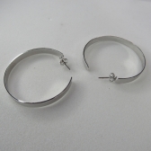 Brinco Argola Grande Grossa Clássica Banhado em Ródio Branco - Branco