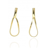 Brinco Gota Com Corrente Banhado em Ouro 18k - Dourado