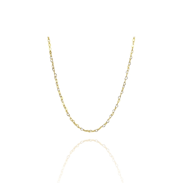 Choker com Coração Vazado Pequeno Interligado Banhado em Ouro 18k - Dourado