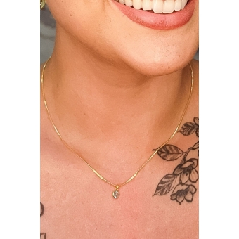 Choker Com Ponto De Luz Banhado em Ouro 18k