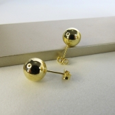 Brinco de Bola Lisa Banhado em Ouro 18k - Dourado