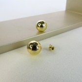 Brinco de Bola Lisa Banhado em Ouro 18k - Dourado